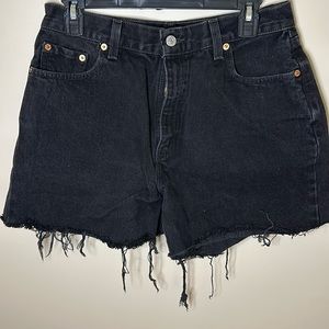 Levi’s cutoff black denim shorts. Size 14
